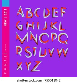 Vector colorful abstract font and alphabet