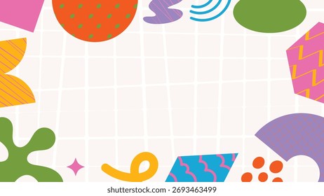 Vector colorful abstract geometric frame background for kids and students