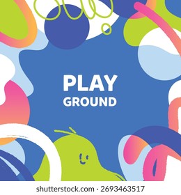 Vector colorful abstract geometric frame background for kids and students