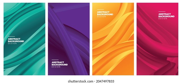 Vector colorful abstract geometric gradient modern background set