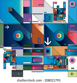 vector colorful abstract geometric graphic composition