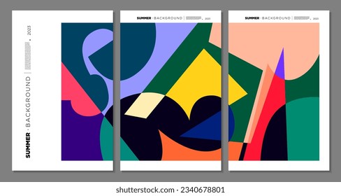 Vector Colorful Abstract Geometric and Liquid Background for Summer Festival