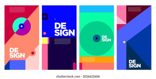 Vector colorful abstract geometric poster 