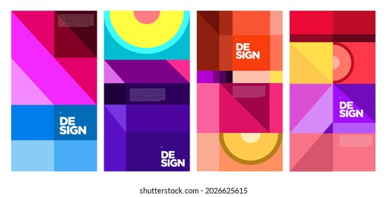 Afiche geométrico abstracto de color vectorial 