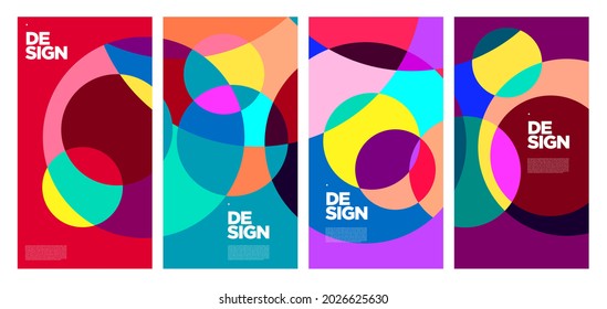 Vector colorful abstract geometric poster 