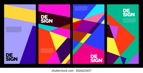 Vektorfarbiges abstraktes geometrisches Poster 