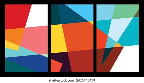 Vector colorful abstract geometric poster for summer 2024