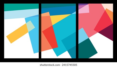 Vector colorful abstract geometric poster for summer 2024