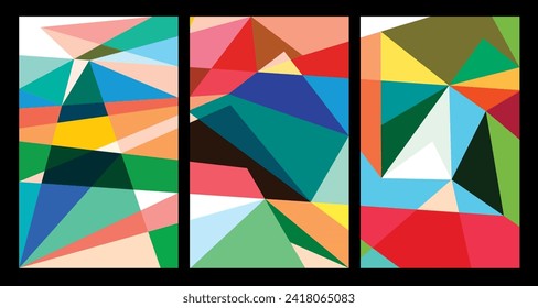 Vector colorful abstract geometric poster for Summer 2024