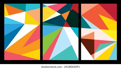 Vektorfarbiges abstraktes geometrisches Poster für den Sommer 2024