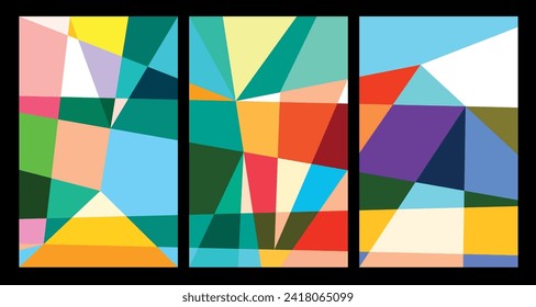 Vector colorful abstract geometric poster for Summer 2024