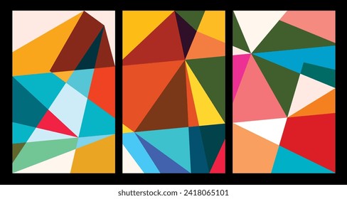 Vector colorful abstract geometric poster for Summer 2024