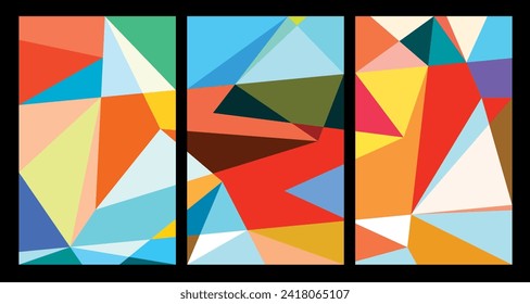 Vector colorful abstract geometric poster for Summer 2024