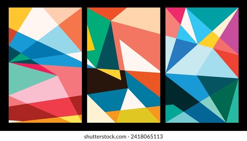Vector colorful abstract geometric poster for Summer 2024