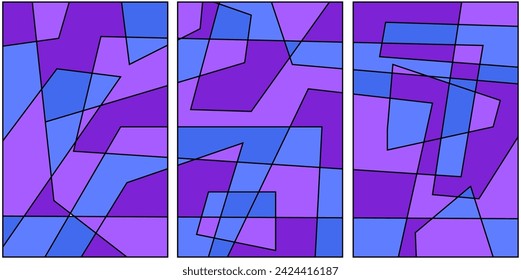 Vector colorful abstract geometric poster for Summer 2024