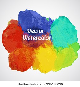 vector colorful  abstract hand drawn watercolor background with place for your text