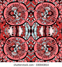 Vector colorful abstract hand-drawn texture.  Ethnic, floral, retro, doodle, vector design element.  Doodle vector background. Greeting card design