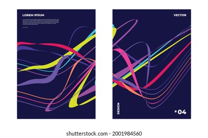 vector colorful abstract lines shapes background for flyer, cover, brochure, social media template. Vector Illustration