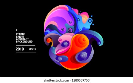 Vector Colorful Abstract Liquid and Curvy Illustration Background in eps10.
