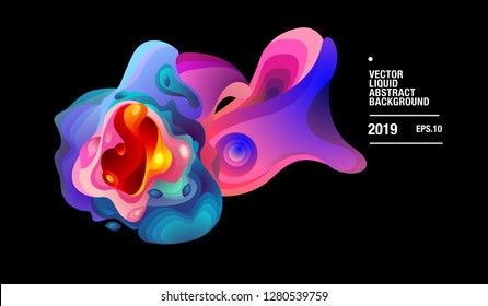 Vector Colorful Abstract Liquid and Curvy Illustration Background in eps10.

