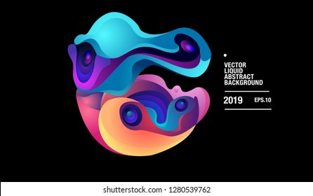 Vector Colorful Abstract Liquid and Curvy Illustration Background in eps10.
