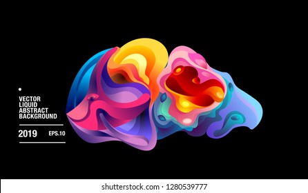 Vector Colorful Abstract Liquid and Curvy Illustration Background in eps10.
