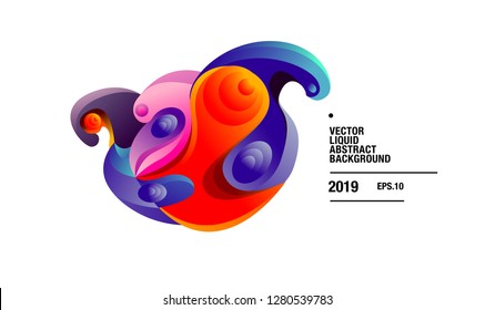 Vector Colorful Abstract Liquid and Curvy Illustration Background in eps10.
