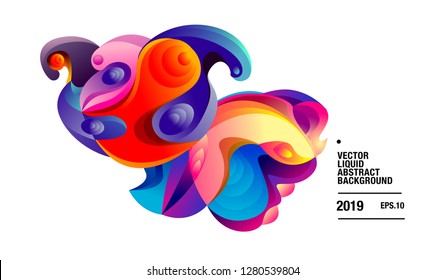 Vector Colorful Abstract Liquid and Curvy Illustration Background in eps10.
