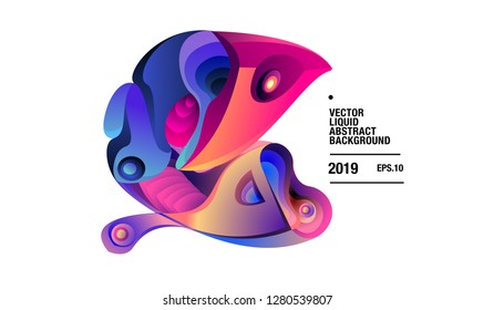 Vector Colorful Abstract Liquid and Curvy Illustration Background in eps10.
