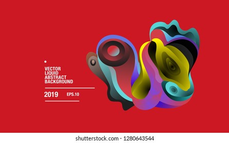 Vector Colorful Abstract Liquid and Curvy Illustration Background