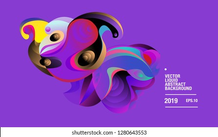 Vector Colorful Abstract Liquid and Curvy Illustration Background