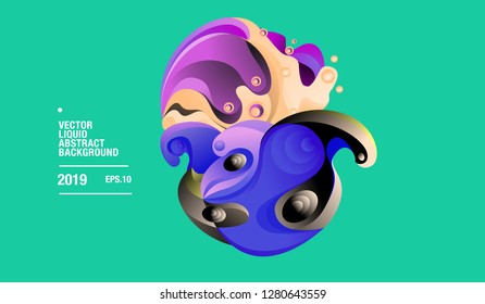 Vector Colorful Abstract Liquid and Curvy Illustration Background