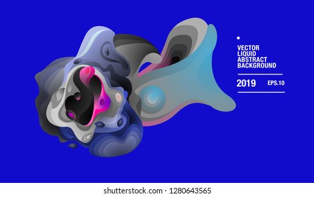 Vector Colorful Abstract Liquid and Curvy Illustration Background