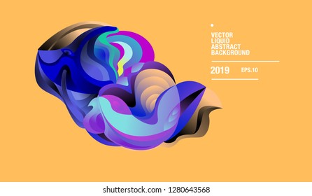 Vector Colorful Abstract Liquid and Curvy Illustration Background