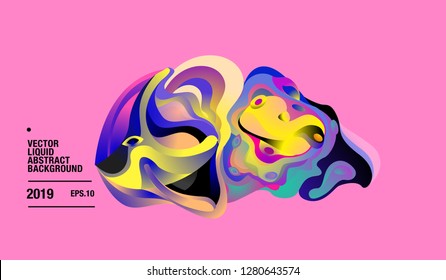 Vector Colorful Abstract Liquid and Curvy Illustration Background