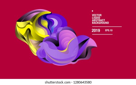 Vector Colorful Abstract Liquid and Curvy Illustration Background