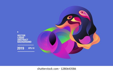 Vector Colorful Abstract Liquid and Curvy Illustration Background