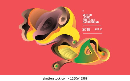 Vector Colorful Abstract Liquid and Curvy Illustration Background