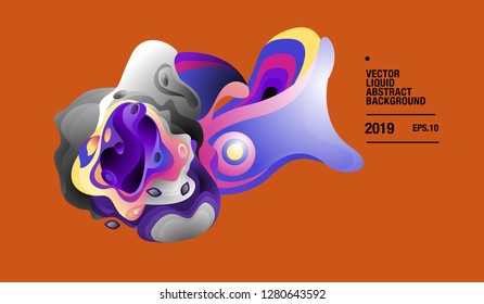 Vector Colorful Abstract Liquid and Curvy Illustration Background