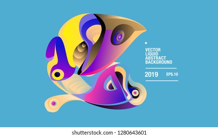 Vector Colorful Abstract Liquid and Curvy Illustration Background