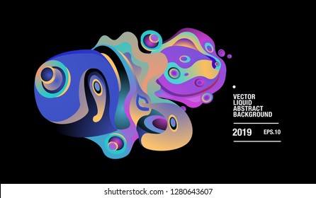Vector Colorful Abstract Liquid and Curvy Illustration Background