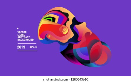 Vector Colorful Abstract Liquid and Curvy Illustration Background