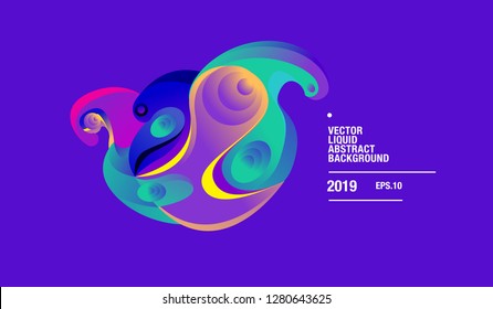 Vector Colorful Abstract Liquid and Curvy Illustration Background