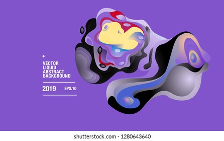 Vector Colorful Abstract Liquid and Curvy Illustration Background