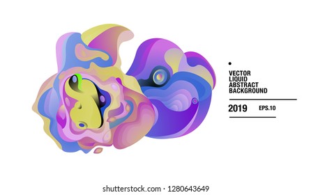 Vector Colorful Abstract Liquid and Curvy Illustration Background