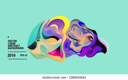Vector Colorful Abstract Liquid and Curvy Illustration Background