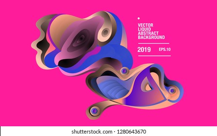 Vector Colorful Abstract Liquid and Curvy Illustration Background