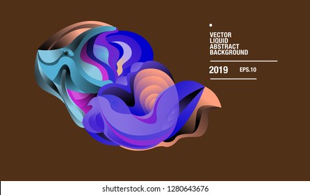 Vector Colorful Abstract Liquid and Curvy Illustration Background