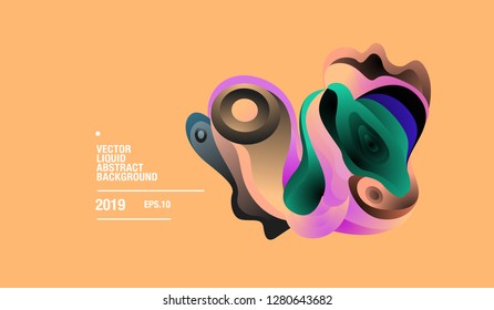 Vector Colorful Abstract Liquid and Curvy Illustration Background