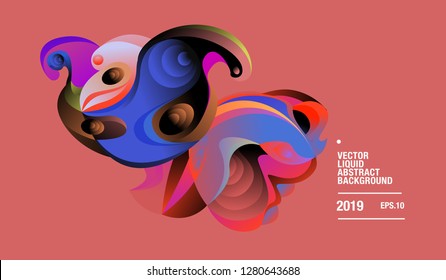Vector Colorful Abstract Liquid and Curvy Illustration Background